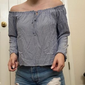 Hollister off the shoulder striped blouse